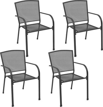vidaXL Outdoor Chairs 4 pcs Mesh Design Anthracite Steel, 310154