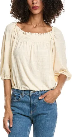 Max Studio Square Neck Bubble Bottom Top