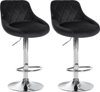 Clp Clp - Set De 2 Taburetes Lazio En Terciopelo Negro Cromado