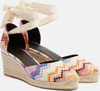 Missoni Eva 60 Zigzag lam&eacute; espadrille wedges