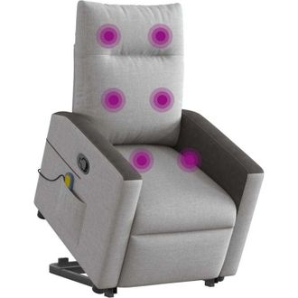 vidaXL Vidaxl - Sill&oacute;n De Masaje Reclinable De Pie De Tela Gris Nube