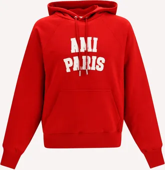 Ami Embroidered cotton Hoodie Male XL