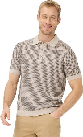 Brax Brax polo beige geprint katoen normale fit