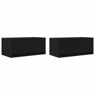 Berkfield Home TV Cabinets 2 pcs Black Oak 60x31x25.5 cm Engineered Wood