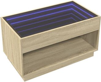 vidaXL Mesa De Centro Con Infinity Led Roble Sonoma 90x50x50 Cm Vidaxl