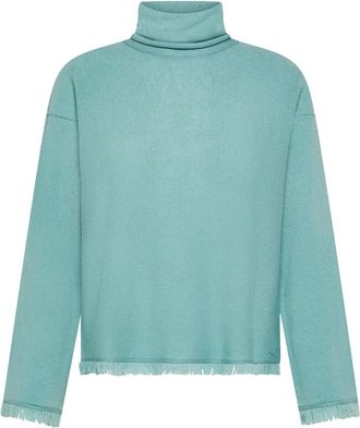 Sun 68 Turtleneck Fringes L/S - Dames - Coltruien - Groen - XL - Wol - Truien & Vesten