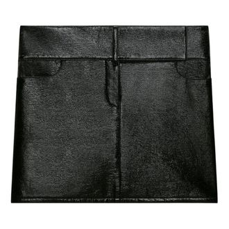 Courr&egrave;ges Mini Skirt Belted Vinyl - female - Courr&egrave;ges - Short Skirts - Black - S - Skirts
