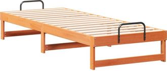 vidaXL Bed Frame with Carry Handles Brown Solid pine wood Vidaxl