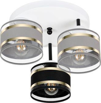 OEM L&aacute;mpara De Techo Blanca Con Pantallas, Metal Industrial, 3xe27, Iluminaci&oacute;n Led Moderna Para Sal&oacute;n, Cocina, Dormitorio, Habitaci&oacute;n Infantil, Loft