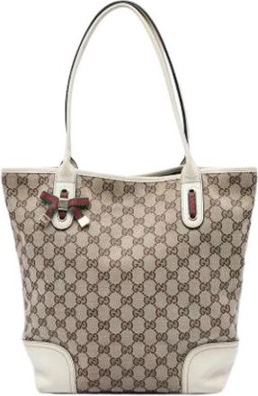 Gucci Pre-owned Vintage Tote Bag - Dames - Vintage Shopper - Beige - ONE Size - Leer - Vintage