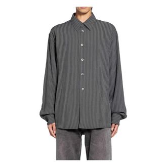 Our Legacy Casual Shirts, male, Gray, Size: XL Striped Ceremony Shirt
