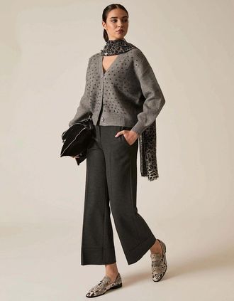 James Lakeland Womens Grey Stud Cardi - Size: 14