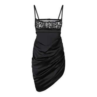 Jacquemus Party Dresses, female, Black, Size: XS Black Floral Lingerie Dress Aw23