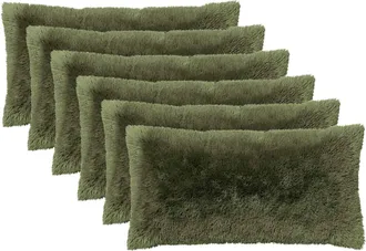 vidaXL Funda De Almohada 6 Pcs Heerlen Verde 40 X 70 Cm Fleece Pv Vidaxl