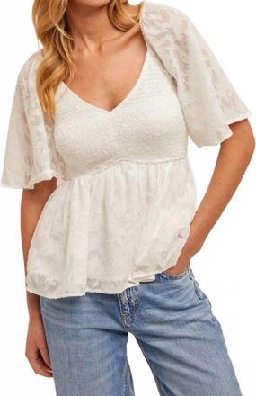 Hem & Thread Lucille Peplum Top In White