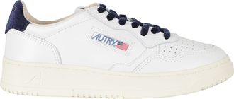 Autry White Blue Velvet Accents Medalist Low Leather Sneakers