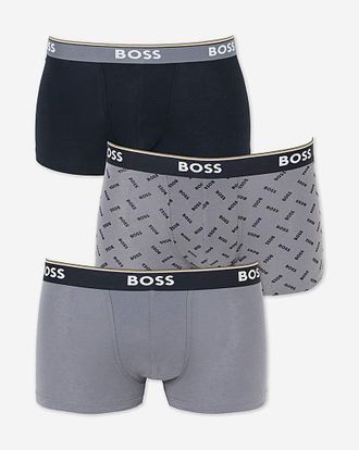 HUGO BOSS 3 Pack Trunks - Black/Grey