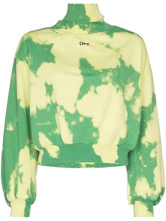 Off-white high-neck cloud print sweatshirt - women - Cotton - 40 - Green