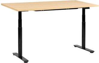 Beliani Beliani - Escritorio De Altura Regulable El&eacute;ctrico Moderno Patas Redondas 160 X 72 Cm Tablero Marr&oacute;n Claro Y Base Negra Destinas