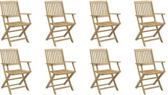 vidaXL Vidaxl - Folding Garden Chairs 8 pcs 54.5x58x90 cm Solid Wood Acacia