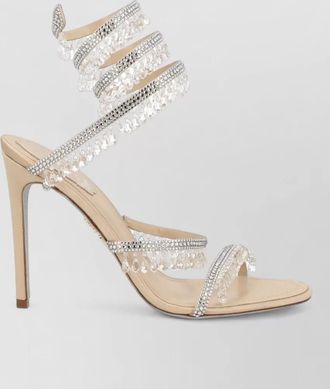 Rene Caovilla pumps ankle wrap crystal straps open toe