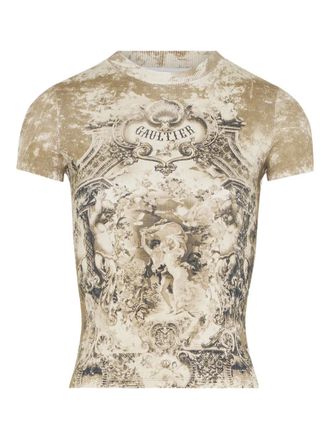 Jean Paul Gaultier printed T-shirt - women - Organic Cotton/Elastane - M - Neutrals