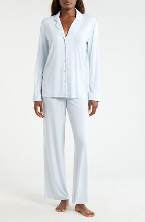 Nordstrom Moonlight Eco Knit Pajamas in Blue Cutout Geo at Nordstrom, Size X-Small