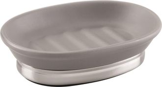 iDesign Ceramic Soap Dish for Bathroom Sink - Matte Gray/Brushed at Nordstrom