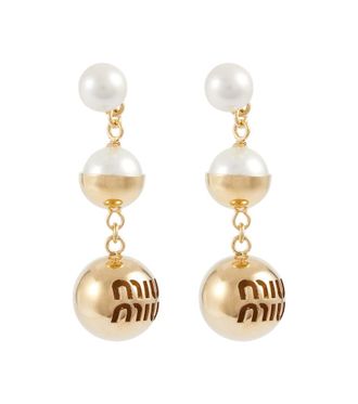 Miu Miu Faux pearl drop earrings
