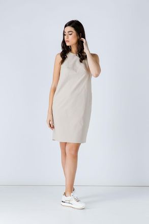 Móveis Conquista Zandkleurige katoenen zakjurk