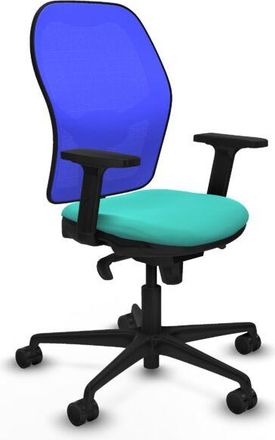 Piqueras y Crespo Piqueras Y Crespo - Jorquera Sincro Malla Azul Similpiel Turquesa Brazos 2d Base Nailon Ruedas 65mm Nailon