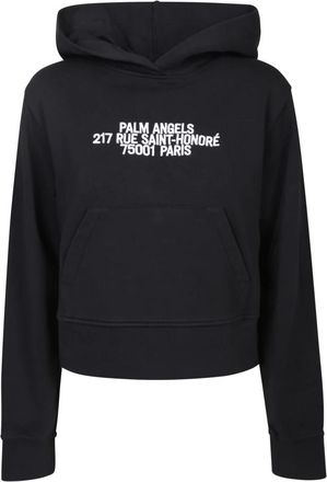 Palm Angels Cotton Hoodie - Dames - Hoodies - Zwart - XS - Katoen - Hoodies & sweatvesten