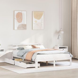 Berkfield Home Bed Frame with Drawers without Mattress White 140x190 cm