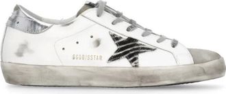 Golden Goose Sneakers, female, White, 3 UK, White Leather Trainers with Animalier Star
