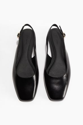 H&M Slingpumps aus Leder - Schwarz