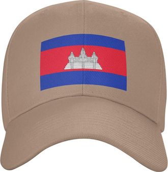 Generic Cambodia Hat Caps for Men Women Flag of Cambodia Baseball Cap Adjustable Trucker Dad Hats Natural
