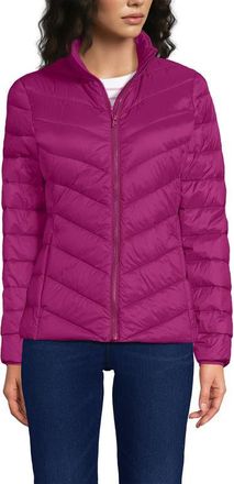 Lands End Wanderweight Ultralight Packable Chevron Quilted Down Jacket in Light Raspberry Sorbet at Nordstrom, Size X-Small