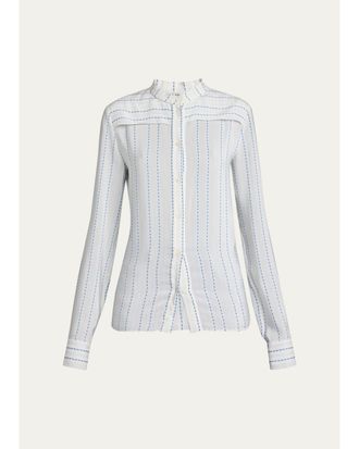 Chlo&eacute; Striped Silk-Blend Shirt