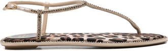 Rene Caovilla Diana leren platte sandalen