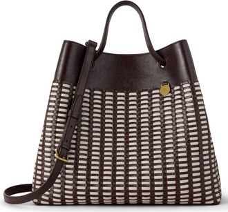 Mulberry Woven Leather Tote in Ebony-Crumpet at Nordstrom