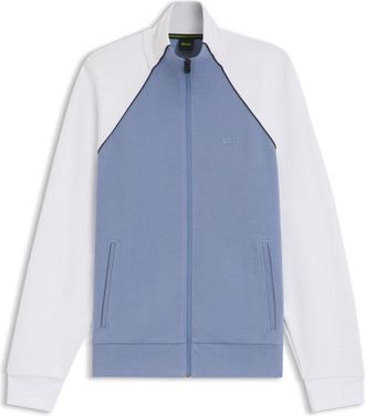 BOSS Contrast-piping sweatshirt in a cotton blend