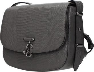 Jimmy Choo London Womens Gray Leather Crossbody Bag