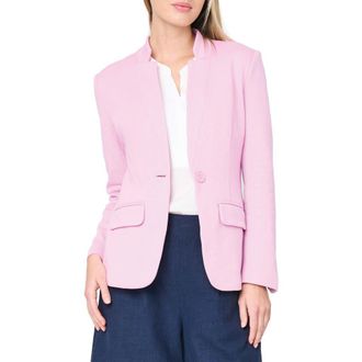Gibsonlook Inverted Notch Collar Cotton Blend Knit Blazer in Pirouette Pink at Nordstrom, Size Xx-Small