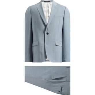 Paul Smith Soho Trim Fit Light Blue Mélange Wool Suit at Nordstrom Rack, Size 42 Us / 52 Eu