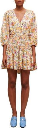 Maje Rawai A-Line Minidress in Imprime Hibiscus Orange/bleu at Nordstrom Rack, Size 1 (Fits Like 2-4 Us) / 36 Eu