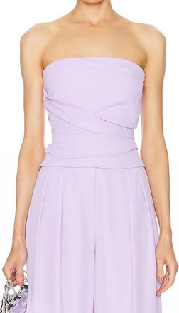 The Sei Pleated Bustier Top In Icy Lilac