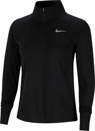 Nike Swoosh-hardloopshirt met lange mouwen voor dames (Zwart)