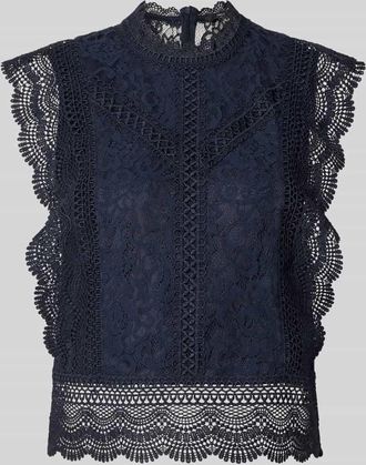 Only Slim Fit Blusentop mit Baumwoll-Viskose-Lyocell-Anteil Modell KARO in Marine, Gr&ouml;&szlig;e XL