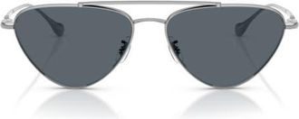 Oliver Peoples 56mm Jil Sander Edition 1 Cat Eye Sunglasses in Silver /Blue at Nordstrom