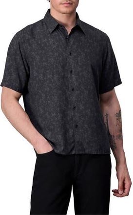 Rag & Bone Dalton Floral Short Sleeve Button-Up Shirt in Black Floral at Nordstrom Rack, Size X-Large